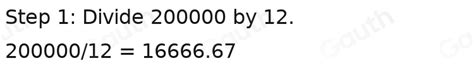 2000000/12|200000 divided by 12 equals 16,666.67.